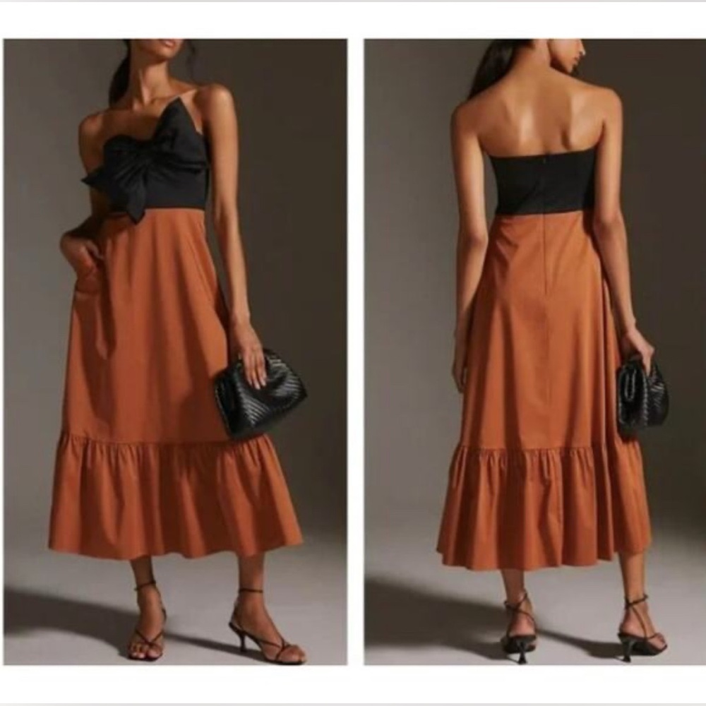 Anthropologie Hutch Bow Tie Maxi Dress